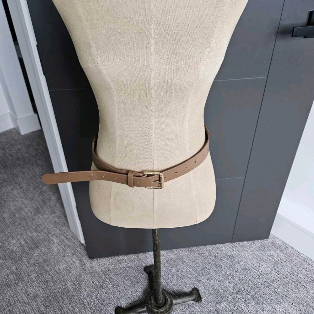 Elegant Faux Leather Tan Belt